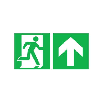 Panneau de sortie de secours Safetymarking 400x200mm luminescent - Publicité Panneau de sortie de secours Safetymarking 400x200mm luminescent - Publicité