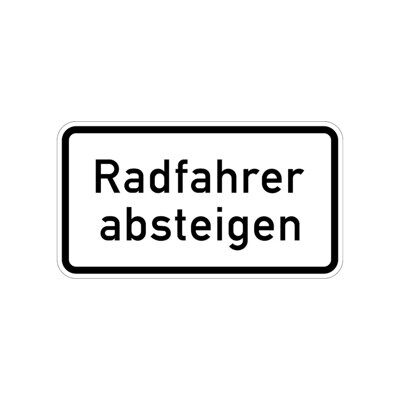 Zusatzschild 1012-32, 330x600mm Cyclistes descendre RAL-Gütezeichen Film RA2 ; ADCO (4251783606743) - Publicité Zusatzschild 1012-32, 330x600mm Cyclistes descendre RAL-Gütezeichen Film RA2 ; ADCO (4251783606743) - Publicité