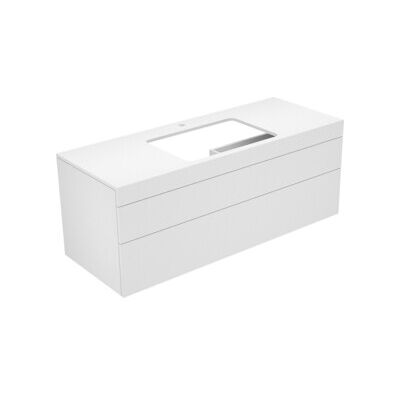 Keuco Meuble sous-lavabo Edition 400 140x54,6x53,5cm, 2 tiroirs, avec HL, blanc/blanc mat (31573270100) - Publicité Keuco Meuble sous-lavabo Edition 400 140x54,6x53,5cm, 2 tiroirs, avec HL, blanc/blanc mat (31573270100) - Publicité