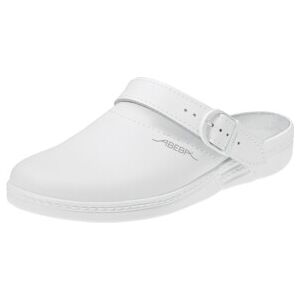 Abeba Chaussures de travail EN 20347:2012 OB Sabot T46 blanc cuir avec bride talon (7021) - Publicité Abeba Chaussures de travail EN 20347:2012 OB Sabot T46 blanc cuir avec bride talon (7021) - Publicité