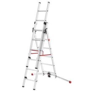 Hailo S100 ProfiLOT, échelle combinée en aluminium 3 parties, 2x6 + 1x5 barreaux (9306507) - Publicité Hailo S100 ProfiLOT, échelle combinée en aluminium 3 parties, 2x6 + 1x5 barreaux (9306507) - Publicité