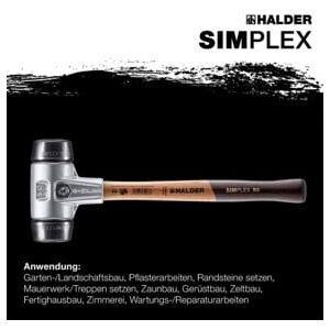HALDER Maillet anti-rebond SIMPLEX avec embout en caoutchouc toilé (noir) 40A mm (3102.040) - Publicité HALDER Maillet anti-rebond SIMPLEX avec embout en caoutchouc toilé (noir) 40A mm (3102.040) - Publicité