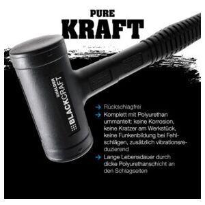 Maillet à frappe amortie BLACKCRAFT L. 310 mm D. tête 50 mm tube en acier antire ; Halder (3379.050) - Publicité Maillet à frappe amortie BLACKCRAFT L. 310 mm D. tête 50 mm tube en acier antire ; Halder (3379.050) - Publicité