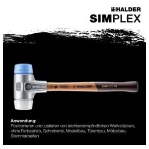 Maillet à frappe amortie SIMPLEX L. 300 mm D. tête 30 mm bois super plastique bl ; Halder (3117.030) - Publicité Maillet à frappe amortie SIMPLEX L. 300 mm D. tête 30 mm bois super plastique bl ; Halder (3117.030) - Publicité