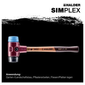 Maillet à frappe amortie SIMPLEX L. 330 mm D. tête 40 mm tendre/mi-dur bois TPE- ; Halder (3012.040) - Publicité Maillet à frappe amortie SIMPLEX L. 330 mm D. tête 40 mm tendre/mi-dur bois TPE- ; Halder (3012.040) - Publicité