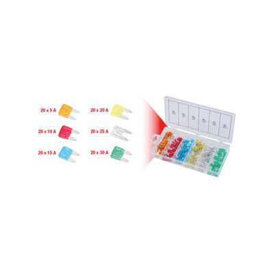 Assortiment de mini-fusibles, 5-30A, 120 pcs. ; KS Tools (970.0280) - Publicité Assortiment de mini-fusibles, 5-30A, 120 pcs. ; KS Tools (970.0280) - Publicité