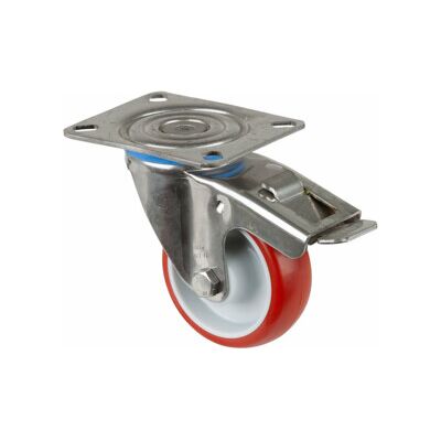 BS Roulettes - Fourche en acier inoxydable, 80mm - Roue en polyuréthane - Publicité BS Roulettes - Fourche en acier inoxydable, 80mm - Roue en polyuréthane - Publicité