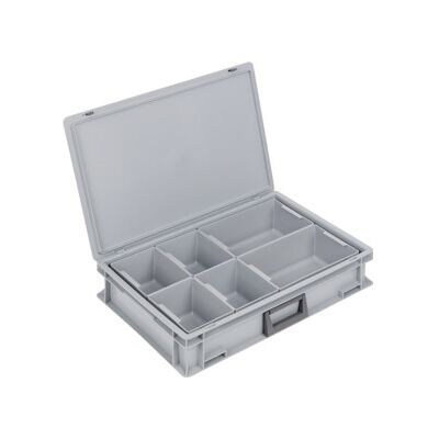 coffret plastique L600xl400xH133 mm PP 1 manche avec 4 boîtes compart.+fermoir c ; Lockweiler (BL-139224110118-3) - Publicité coffret plastique L600xl400xH133 mm PP 1 manche avec 4 boîtes compart.+fermoir c ; Lockweiler (BL-139224110118-3) - Publicité