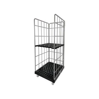 Conteneur roulant STIER 3 parois, galvanisé, 2 plateaux en plastique, LxlxH 815x724x1 830 mm (905310) - Publicité Conteneur roulant STIER 3 parois, galvanisé, 2 plateaux en plastique, LxlxH 815x724x1 830 mm (905310) - Publicité