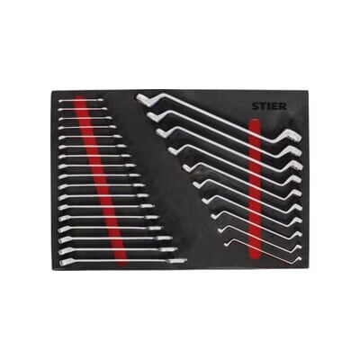 Jeu de clés mixtes et de clés polygonales doubles STIER, 27 pièces, dans un compartiment en mousse tendre (EVA), Acier au chrome-vanadium, 570 x 400 x 30 mm, jeu de douilles , insert mousse (902824) - Publicité Jeu de clés mixtes et de clés polygonales doubles STIER, 27 pièces, dans un compartiment en mousse tendre (EVA), Acier au chrome-vanadium, 570 x 400 x 30 mm, jeu de douilles , insert mousse (902824) - Publicité