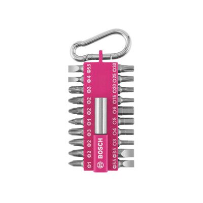 Set de 21 embouts de tournevis rose Bosch - Accessoire électrique - Publicité Set de 21 embouts de tournevis rose Bosch - Accessoire électrique - Publicité