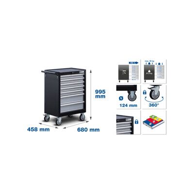 Servante d'atelier BGS 7 tiroirs, avec 129 outils ; BGS technic (6065) - Publicité Servante d'atelier BGS 7 tiroirs, avec 129 outils ; BGS technic (6065) - Publicité