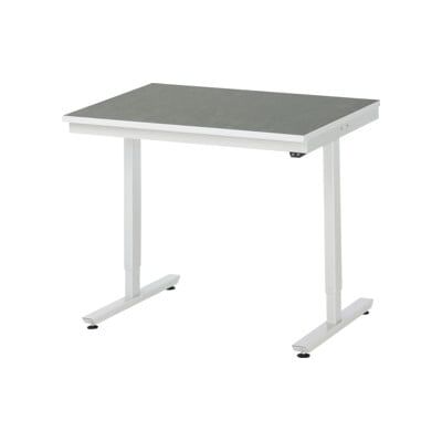 RAU Modèle Table de travail à hauteur ajustable - Surface en linoléum - Capacité 150kg - Publicité RAU Modèle Table de travail à hauteur ajustable - Surface en linoléum - Capacité 150kg - Publicité