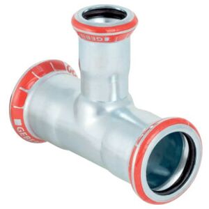Geberit Té Mapress acier C d= 22x15x22mm, réduit (21206) - Publicité Geberit Té Mapress acier C d= 22x15x22mm, réduit (21206) - Publicité