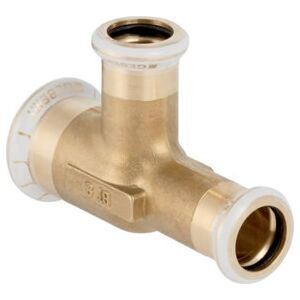 Geberit Té Mapress acier C d= 28x22x22mm, réduit, laiton (61197) - Publicité Geberit Té Mapress acier C d= 28x22x22mm, réduit, laiton (61197) - Publicité