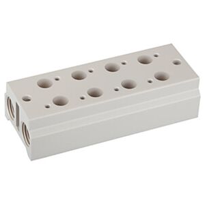 Riegler Plaque de base multiple pour vannes 3/2 voies, 4 positions, M5, G 1/8 (5510.04-18) - Publicité Riegler Plaque de base multiple pour vannes 3/2 voies, 4 positions, M5, G 1/8 (5510.04-18) - Publicité