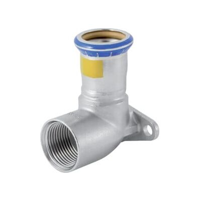 Geberit Coude de raccordement gaz Mapress 90°, acier inoxydable, 15 mm x Rp 1/2, L 43 mm (34136) - Publicité Geberit Coude de raccordement gaz Mapress 90°, acier inoxydable, 15 mm x Rp 1/2, L 43 mm (34136) - Publicité