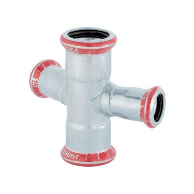 Geberit Pièce croisée Mapress acier C d 28x15mm, 30°, rouge, zingué extérieur (21409) - Publicité Geberit Pièce croisée Mapress acier C d 28x15mm, 30°, rouge, zingué extérieur (21409) - Publicité