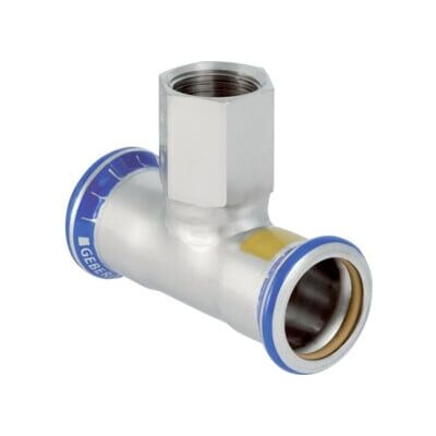 Geberit Raccord en T gaz Mapress d 22xRp 3/4, femelle Nat et Fl.-Gas, acier inoxydable (34056) - Publicité Geberit Raccord en T gaz Mapress d 22xRp 3/4, femelle Nat et Fl.-Gas, acier inoxydable (34056) - Publicité