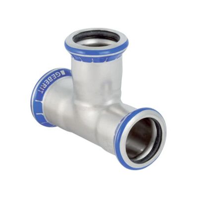 Geberit Té Mapress d= 54 mm, égal, sans LABS, acier inoxydable (81008) - Publicité Geberit Té Mapress d= 54 mm, égal, sans LABS, acier inoxydable (81008) - Publicité