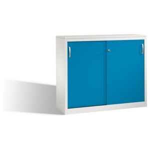 Buffet Acurado avec portes coulissantes, 2 hauteurs de dossier, H1000xW1200xD400mm avant bleu clair carrosserie gris clair ; C + P Möbelsysteme (2046-00 S10117) - Publicité Buffet Acurado avec portes coulissantes, 2 hauteurs de dossier, H1000xW1200xD400mm avant bleu clair carrosserie gris clair ; C + P Möbelsysteme (2046-00 S10117) - Publicité