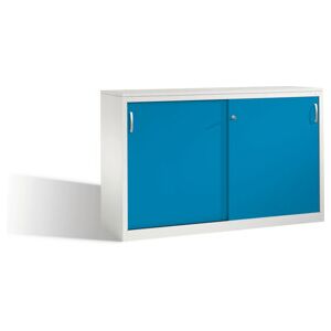 Buffet Acurado avec portes coulissantes, 2 x 2 hauteurs de dossier, H1000xW1600xD500mm face avant bleu clair corps gris clair ; C + P Möbelsysteme (2156-00 S10062) - Publicité Buffet Acurado avec portes coulissantes, 2 x 2 hauteurs de dossier, H1000xW1600xD500mm face avant bleu clair corps gris clair ; C + P Möbelsysteme (2156-00 S10062) - Publicité