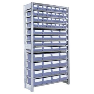 Rayonnages à tablettes équipés de bacs Bito RK p 324 x H 1850 bacs en bleu-gris (53012) - Publicité Rayonnages à tablettes équipés de bacs Bito RK p 324 x H 1850 bacs en bleu-gris (53012) - Publicité