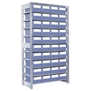 Rayonnages à tablettes équipés de bacs Bito RK p 324 x H 1850 bacs en bleu-gris (53017) - Publicité Rayonnages à tablettes équipés de bacs Bito RK p 324 x H 1850 bacs en bleu-gris (53017) - Publicité