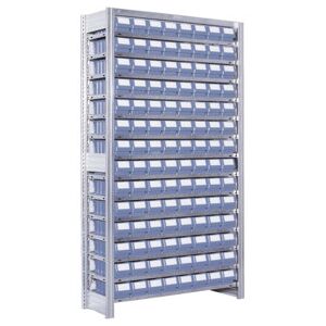 Rayonnages à tablettes équipés de bacs Bito RK p 524 x H 1850 bacs en bleu-gris (53037) - Publicité Rayonnages à tablettes équipés de bacs Bito RK p 524 x H 1850 bacs en bleu-gris (53037) - Publicité