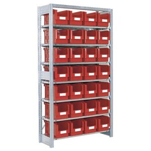 Rayonnages à tablettes équipés de bacs Bito SK p 324 x H 1850 bacs en rouge (53047) - Publicité Rayonnages à tablettes équipés de bacs Bito SK p 324 x H 1850 bacs en rouge (53047) - Publicité