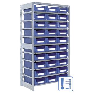 Rayonnages à tablettes équipés de bacs Bito SK p 524 x H 1850 bacs en bleu (53046) - Publicité Rayonnages à tablettes équipés de bacs Bito SK p 524 x H 1850 bacs en bleu (53046) - Publicité