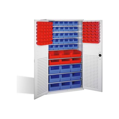 Armoire à bacs C+P avec 106 bacs à bec, H1950xL1100xP535mm Façade gris clair Corps gris clair ; C + P Möbelsysteme (130276-66 S10007) - Publicité Armoire à bacs C+P avec 106 bacs à bec, H1950xL1100xP535mm Façade gris clair Corps gris clair ; C + P Möbelsysteme (130276-66 S10007) - Publicité