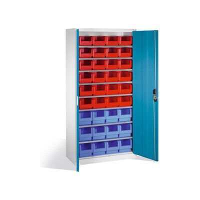 Armoire à bacs C+P avec 26 bacs à bec, H1980xL1000xP420mm Façade bleu clair Corps gris clair ; C + P Möbelsysteme (133144-23 S10049) - Publicité Armoire à bacs C+P avec 26 bacs à bec, H1980xL1000xP420mm Façade bleu clair Corps gris clair ; C + P Möbelsysteme (133144-23 S10049) - Publicité