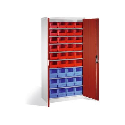 Armoire à bacs C+P avec 26 bacs à bec, H1980xL1000xP420mm Façade rouge rubis Corps gris clair ; C + P Möbelsysteme (133144-23 S10044) - Publicité Armoire à bacs C+P avec 26 bacs à bec, H1980xL1000xP420mm Façade rouge rubis Corps gris clair ; C + P Möbelsysteme (133144-23 S10044) - Publicité