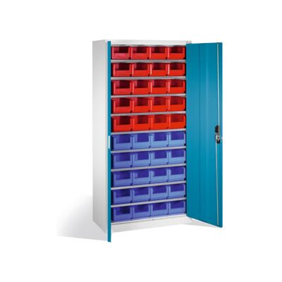 Armoire à bacs C+P avec 40 bacs à bec, H1980xL1000xP420mm Façade bleu clair Corps gris clair ; C + P Möbelsysteme (133144-24 S10042) - Publicité Armoire à bacs C+P avec 40 bacs à bec, H1980xL1000xP420mm Façade bleu clair Corps gris clair ; C + P Möbelsysteme (133144-24 S10042) - Publicité