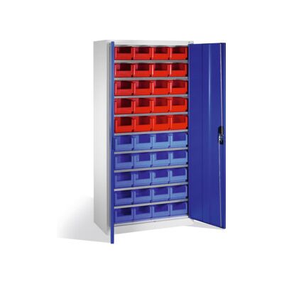 Armoire à bacs C+P avec 40 bacs à bec, H1980xL1000xP420mm Façade bleu gentiane Corps gris clair ; C + P Möbelsysteme (133144-24 S10032) - Publicité Armoire à bacs C+P avec 40 bacs à bec, H1980xL1000xP420mm Façade bleu gentiane Corps gris clair ; C + P Möbelsysteme (133144-24 S10032) - Publicité