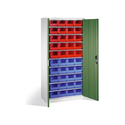Armoire à bacs C+P avec 40 bacs à bec, H1980xL1000xP420mm Façade vert réséda Corps gris clair ; C + P Möbelsysteme (133144-24 S10023) - Publicité Armoire à bacs C+P avec 40 bacs à bec, H1980xL1000xP420mm Façade vert réséda Corps gris clair ; C + P Möbelsysteme (133144-24 S10023) - Publicité