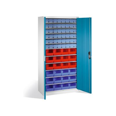 Armoire à bacs C+P avec 72 bacs à bec et bacs à rayonnages, H1980xL1000xP420mm Façade bleu clair Corps gris clair ; C + P Möbelsysteme (133144-29 S10037) - Publicité Armoire à bacs C+P avec 72 bacs à bec et bacs à rayonnages, H1980xL1000xP420mm Façade bleu clair Corps gris clair ; C + P Möbelsysteme (133144-29 S10037) - Publicité