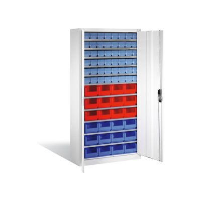 Armoire à bacs C+P avec 72 bacs à bec et bacs à rayonnages, H1980xL1000xP420mm Façade gris clair Corps gris clair ; C + P Möbelsysteme (133144-29 S10047) - Publicité Armoire à bacs C+P avec 72 bacs à bec et bacs à rayonnages, H1980xL1000xP420mm Façade gris clair Corps gris clair ; C + P Möbelsysteme (133144-29 S10047) - Publicité
