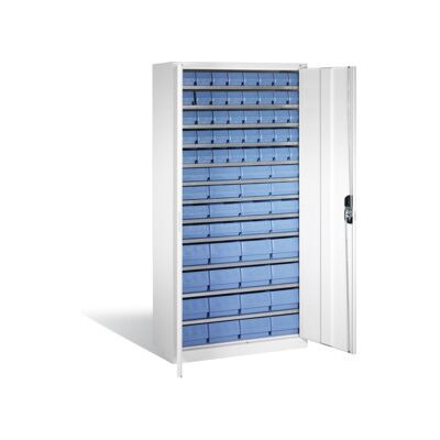 Armoire à bacs C+P avec 72 bacs d'étagères, H1980xL1000xP420mm Façade gris clair Corps gris clair ; C + P Möbelsysteme (133144-28 S10050) - Publicité Armoire à bacs C+P avec 72 bacs d'étagères, H1980xL1000xP420mm Façade gris clair Corps gris clair ; C + P Möbelsysteme (133144-28 S10050) - Publicité