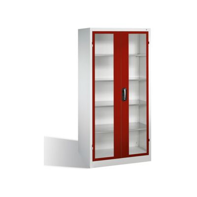 C + P Möbelsysteme Armoire à outils C+P avec portes battantes à fenêtre transparente, 4 tablettes intérieures, H1950xL930xP600mm Façade rouge rubis Corps gris clair ; C (8922-055 S10126) - Publicité C + P Möbelsysteme Armoire à outils C+P avec portes battantes à fenêtre transparente, 4 tablettes intérieures, H1950xL930xP600mm Façade rouge rubis Corps gris clair ; C (8922-055 S10126) - Publicité