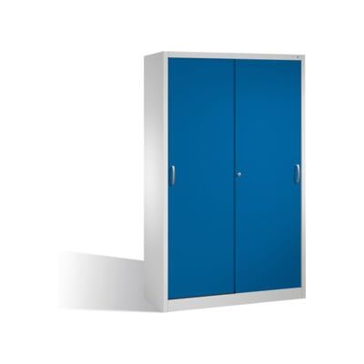 C + P Möbelsysteme Armoire à outils C+P pour charges lourdes avec portes coulissantes, 4 étagères, H1950xL1200xP500mm façade gentiane bleue carcasse gris clair ; C + P M (2059-002 S10007) - Publicité C + P Möbelsysteme Armoire à outils C+P pour charges lourdes avec portes coulissantes, 4 étagères, H1950xL1200xP500mm façade gentiane bleue carcasse gris clair ; C + P M (2059-002 S10007) - Publicité