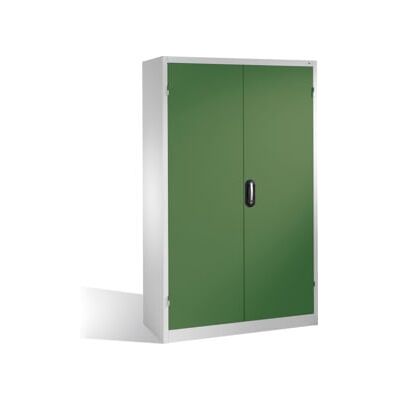 C + P Möbelsysteme Armoire à outils pour charges lourdes C+P avec portes battantes, 4 tablettes intérieures, H1950xL1200xP400mm Façade vert réséda Corps gris clair ; C + (8930-052 S10191) - Publicité C + P Möbelsysteme Armoire à outils pour charges lourdes C+P avec portes battantes, 4 tablettes intérieures, H1950xL1200xP400mm Façade vert réséda Corps gris clair ; C + (8930-052 S10191) - Publicité