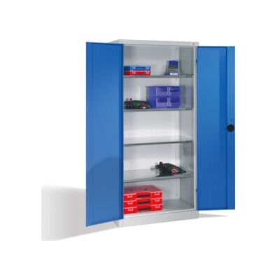 C + P Möbelsysteme Armoire à outils pour charges lourdes C+P avec portes battantes, 4 tablettes intérieures, H1950xL930xP500mm Façade bleu clair Corps gris clair ; C + P (8921-052 S10245) - Publicité C + P Möbelsysteme Armoire à outils pour charges lourdes C+P avec portes battantes, 4 tablettes intérieures, H1950xL930xP500mm Façade bleu clair Corps gris clair ; C + P (8921-052 S10245) - Publicité