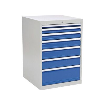 Armoire à tiroirs H1019xl705xP736mm gris/bleu 7 tiroir extractible ; Bedrunka+Hirth (80700/2221AV 7035/5005) - Publicité Armoire à tiroirs H1019xl705xP736mm gris/bleu 7 tiroir extractible ; Bedrunka+Hirth (80700/2221AV 7035/5005) - Publicité