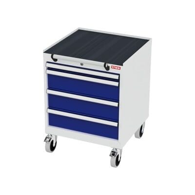 Armoire à tiroirs mobile STIER, avec 4 tiroirs, lxPxH 600x575x790 mm, gris clair/bleu gentiane (905041) - Publicité Armoire à tiroirs mobile STIER, avec 4 tiroirs, lxPxH 600x575x790 mm, gris clair/bleu gentiane (905041) - Publicité