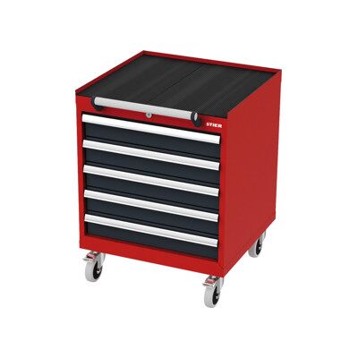Armoire à tiroirs mobile STIER, avec 5 tiroirs, lxPxH 600x575x790 mm, rouge/gris anthracite (904967) - Publicité Armoire à tiroirs mobile STIER, avec 5 tiroirs, lxPxH 600x575x790 mm, rouge/gris anthracite (904967) - Publicité