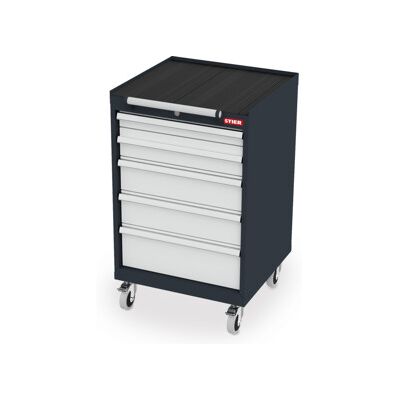 Armoire à tiroirs mobile STIER avec 5 tiroirs lxPxH 600x575x990 mm (902613) - Publicité Armoire à tiroirs mobile STIER avec 5 tiroirs lxPxH 600x575x990 mm (902613) - Publicité
