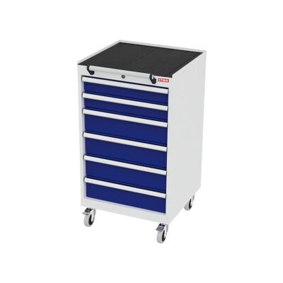 Armoire à tiroirs mobile STIER, avec 6 tiroirs, lxPxH 600x575x1 090 mm, gris clair/bleu gentiane (905045) - Publicité Armoire à tiroirs mobile STIER, avec 6 tiroirs, lxPxH 600x575x1 090 mm, gris clair/bleu gentiane (905045) - Publicité