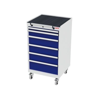 Armoire à tiroirs mobile STIER avec 6 tiroirs, lxPxH 600x575x1 090 mm, RAL 7035 / RAL 5010 (906243) - Publicité Armoire à tiroirs mobile STIER avec 6 tiroirs, lxPxH 600x575x1 090 mm, RAL 7035 / RAL 5010 (906243) - Publicité